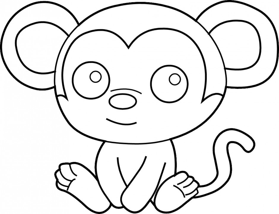 Little Monkey Coloring Page Clip Art Coloring University 198590 