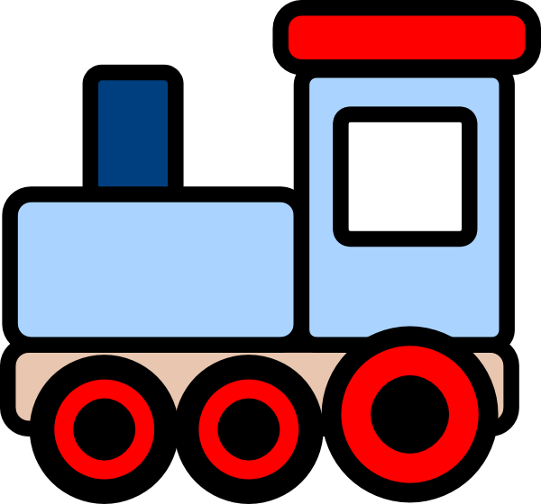 Little Blue Train clip art - vector clip art online, royalty free 