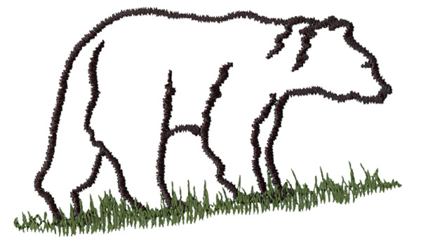 Grand Slam Designs Embroidery Design: Bear Outline 1.81 inches H x 