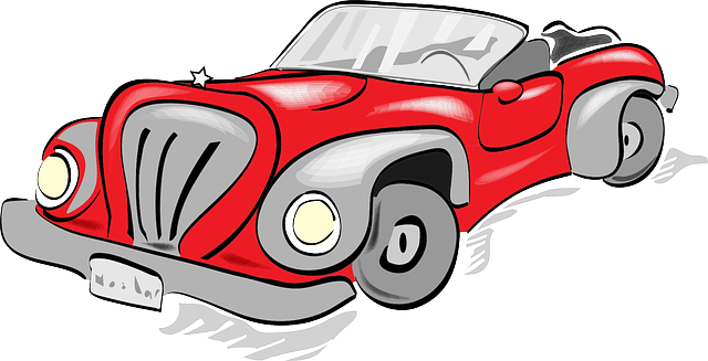 Free Red Cartoon Vintage Car Clip Art