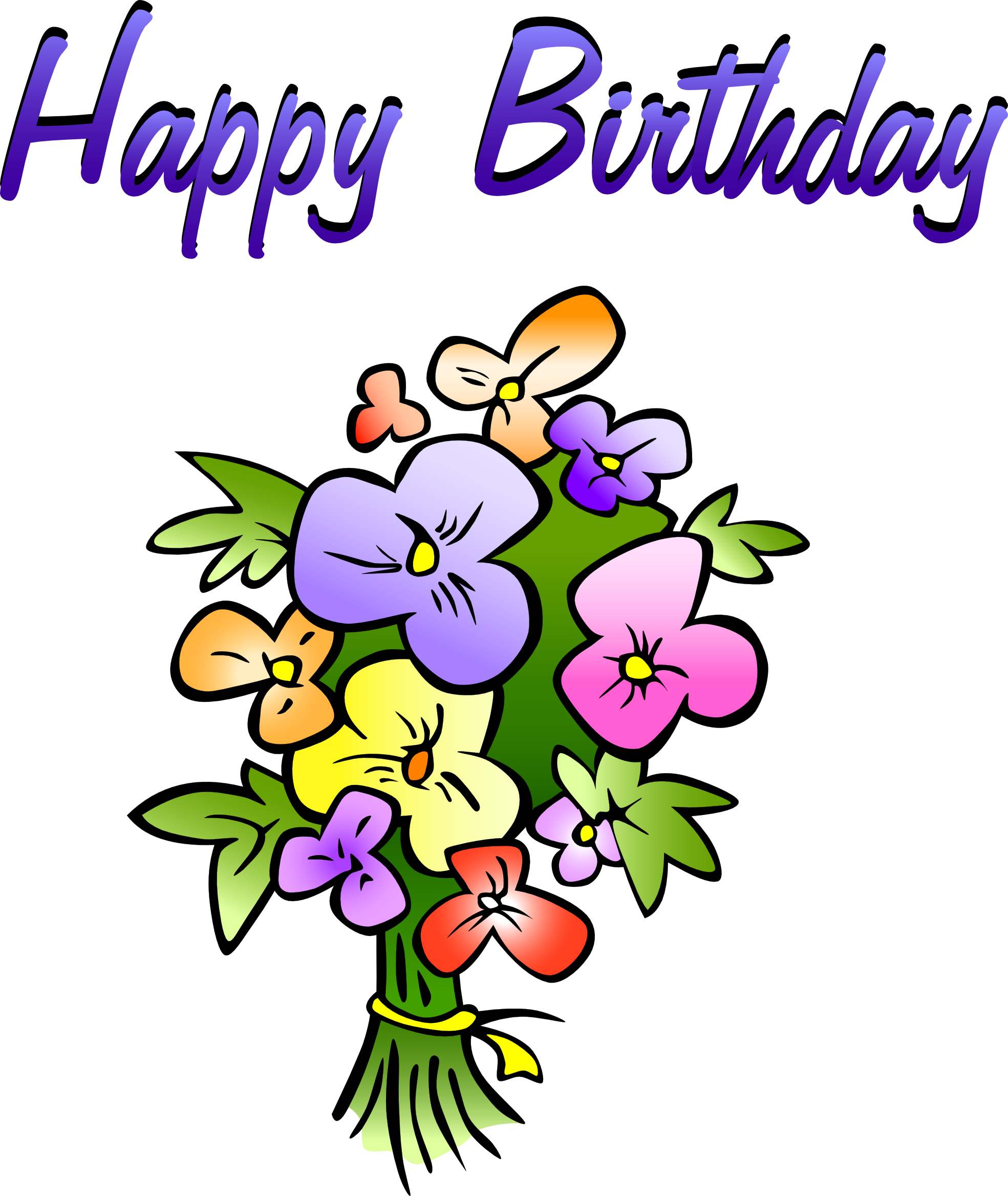 Flowers For  Happy Birthday Flowers Clip Art