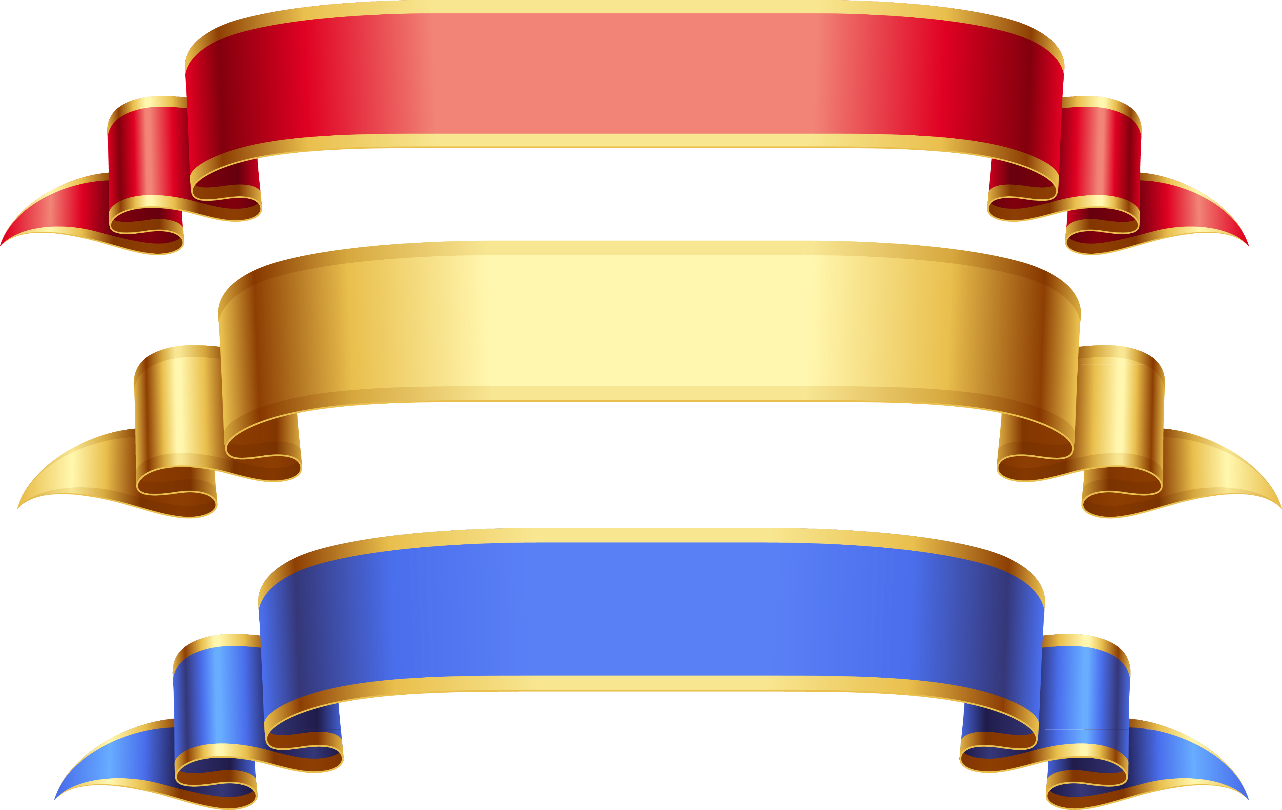 Large Transparent Red Gold Blue Banners PNG Picture