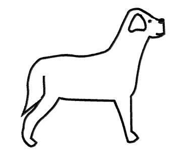 King Graphics Embroidery Design: Dog Outline 3.60 inches H x 3.80 
