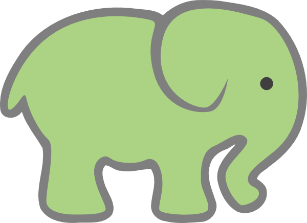 Baby Green Elephant clip art - vector clip art online, royalty 