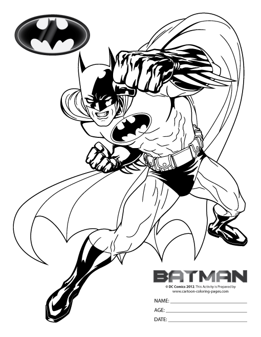 Black and White BatMan Colouring Pages (page 2)