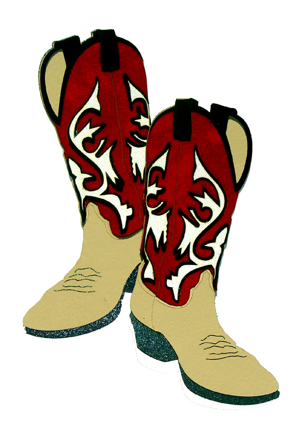 Paper Wizard - Travel Collection - Die Cuts - Cowboy Boots - Red 