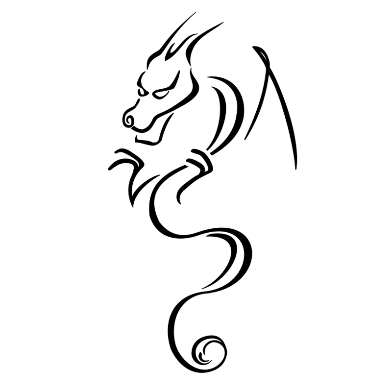 Simple Tribal Dragon Tattoo Images  Pictures - Becuo