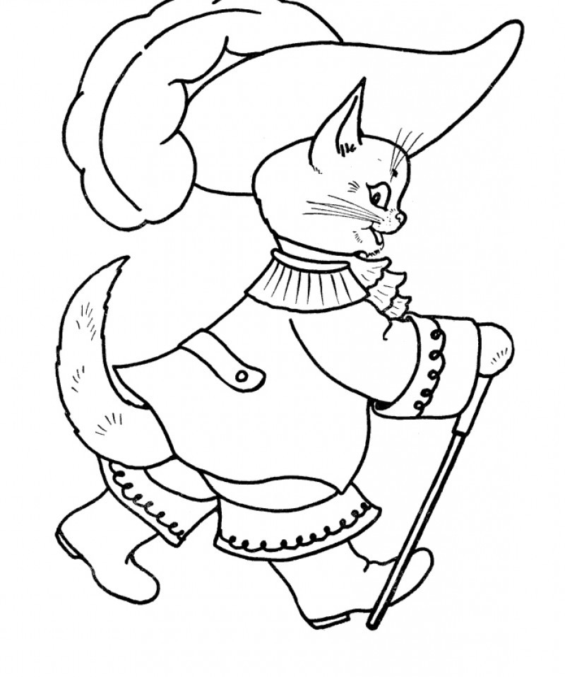 Cat Lady Wanted To Go Coloring Page - Kids Colouring Pages
