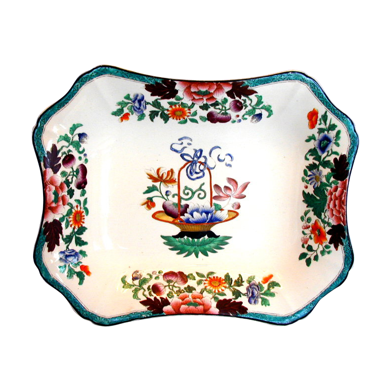 Wedgwood Dessert Dish, Pearlware Chinoiserie, Antique Early 19th C 