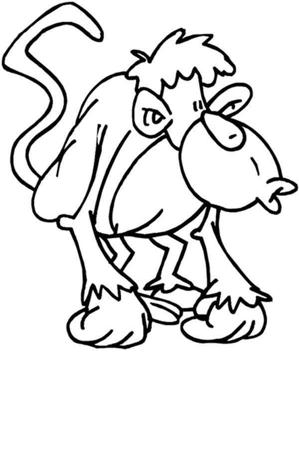monkey face tha make you laugh coloring page download print clip