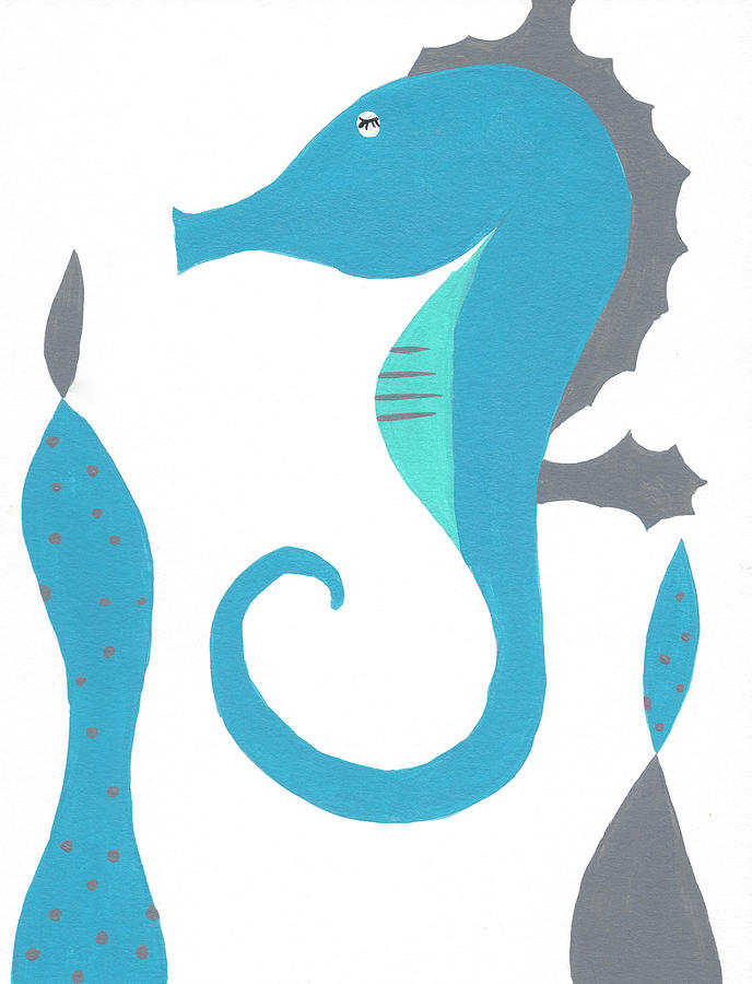 Blue Seagrass With Seahorse by Little Island Kids By Rebecca 
