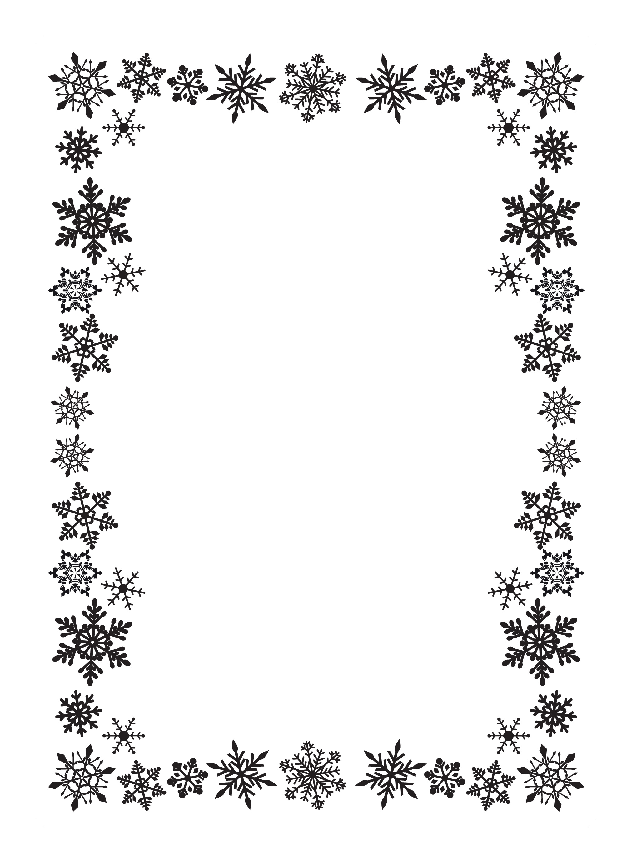 Printable Christmas Border Black And White