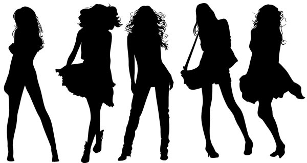 Designs and Hot Girl Silhouette Vector |
