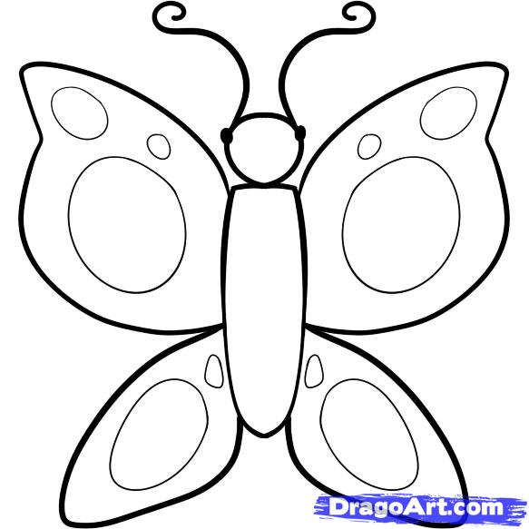 how to draw butterflies step by step for kids