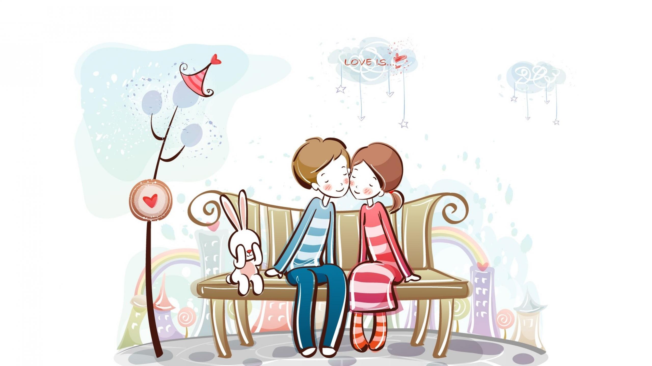 Free Cute Cartoon Love Couple Wallpaper, Download Free Cute Cartoon