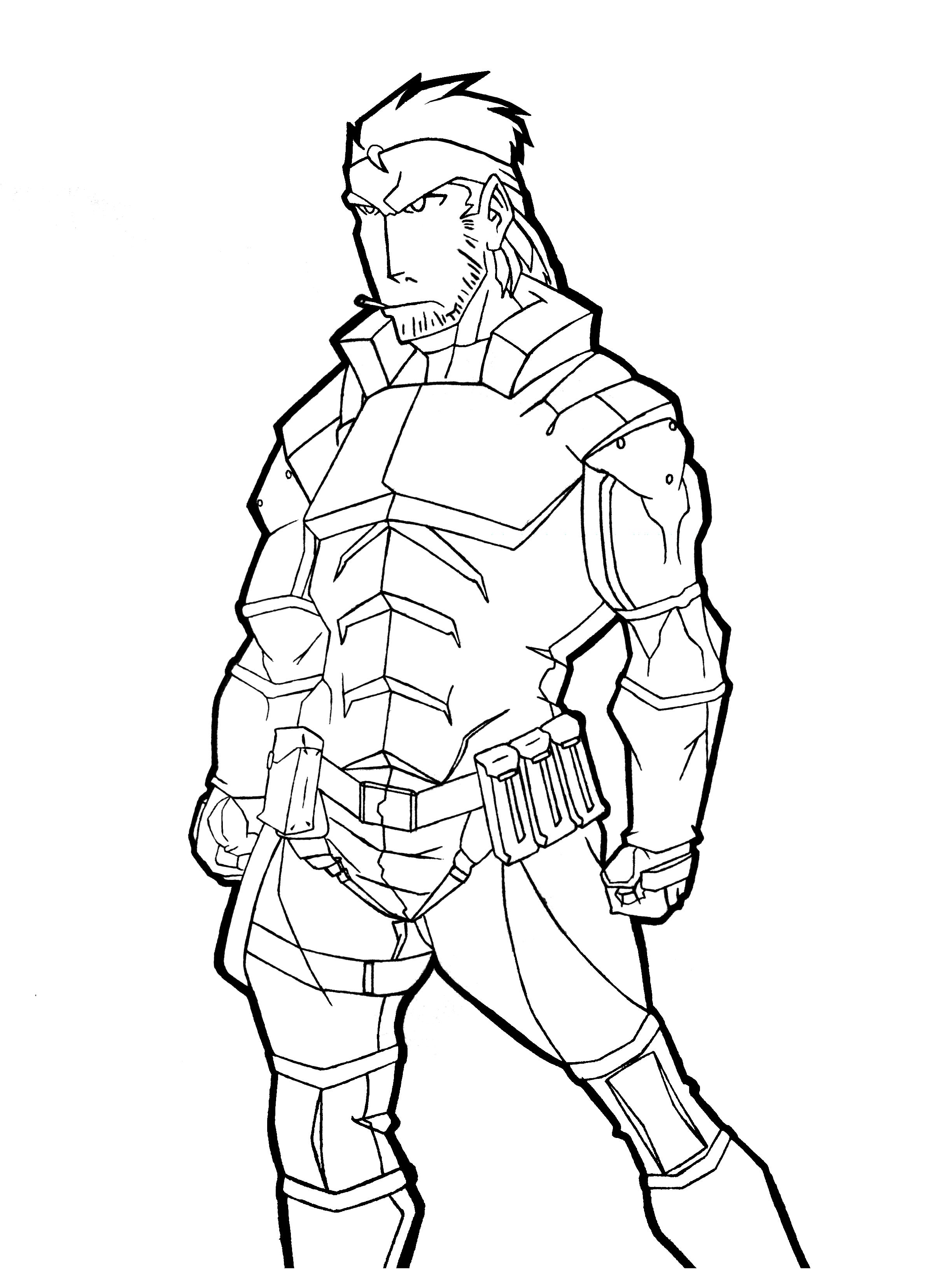 Solid Snake - LineArt by EckoSlime on Clipart library