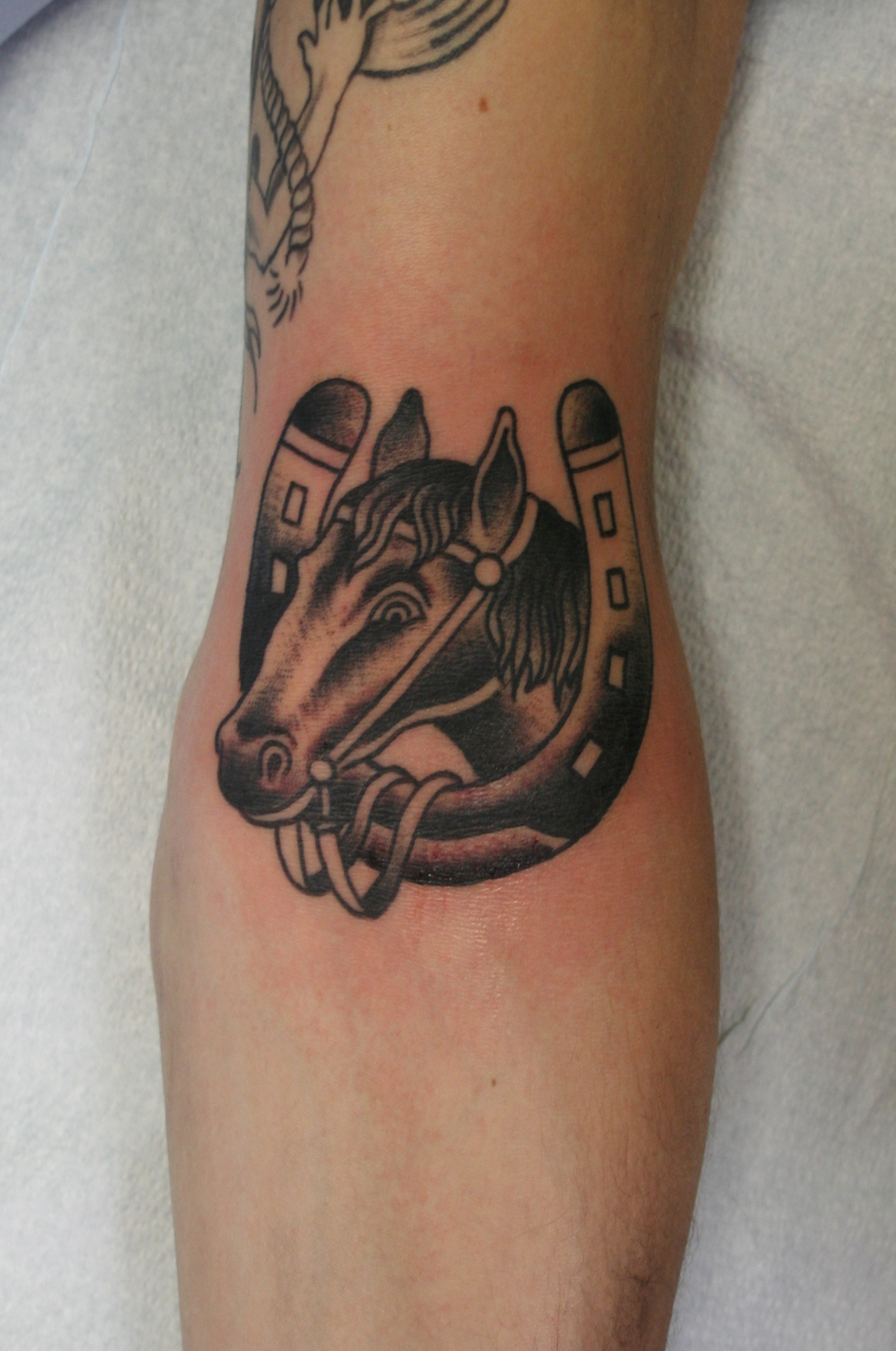 horse head design tattoo