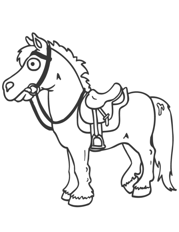 cartoon horse drawing for kids - Clip Art Library