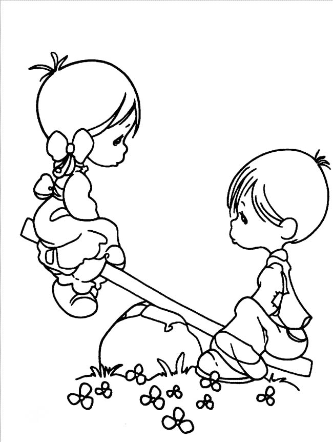 Boy And Girl Precious Moments Coloring Pages - Precious Moments 