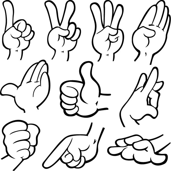 Cartoon Hand Gestures - Clipart library
