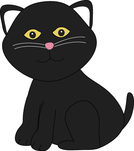 Cute Halloween Black Cat Clip Art - Cute Halloween Black Cat Image