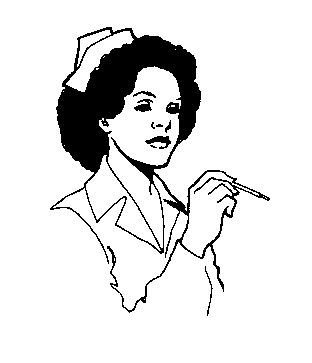 nurse black and white clipart