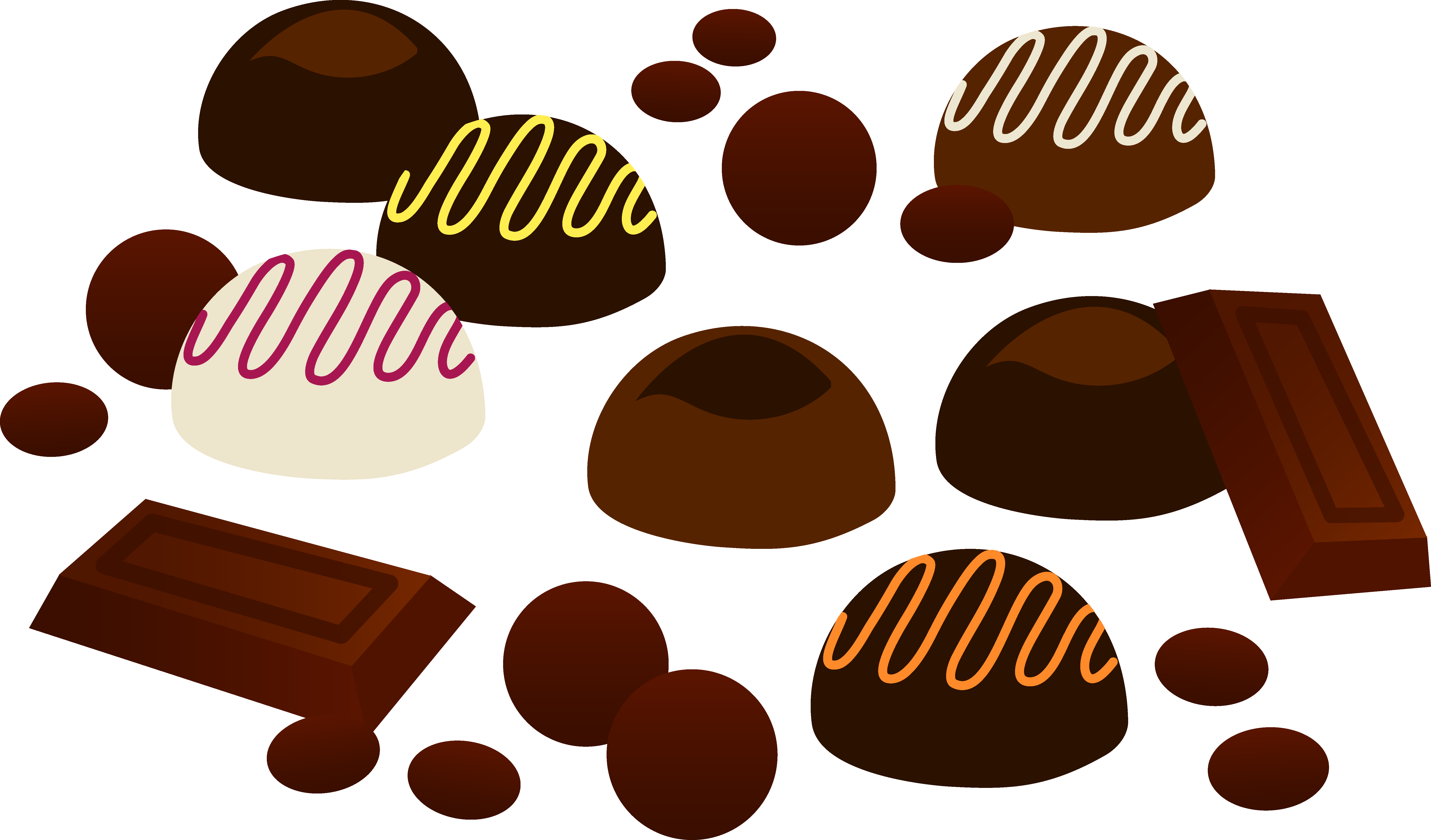 Assorted Pieces of Chocolates - Free Clip Art