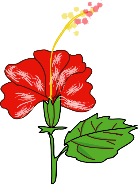 Flower Hibiscus clip art - vector clip art online, royalty free 