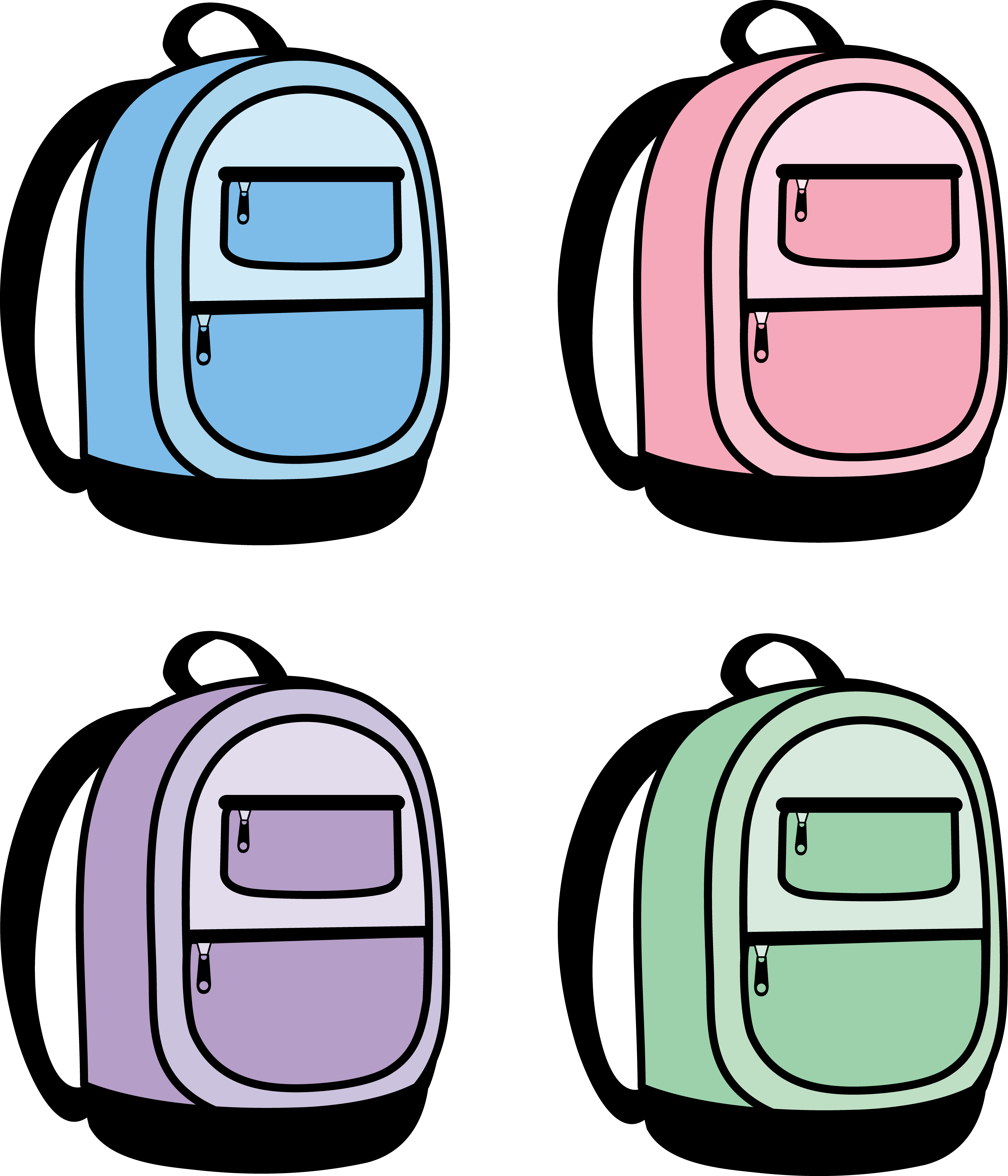 school bag clip art black and white