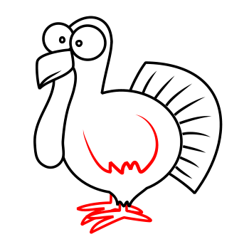 cartoon turkey easy drawing - Clip Art Library