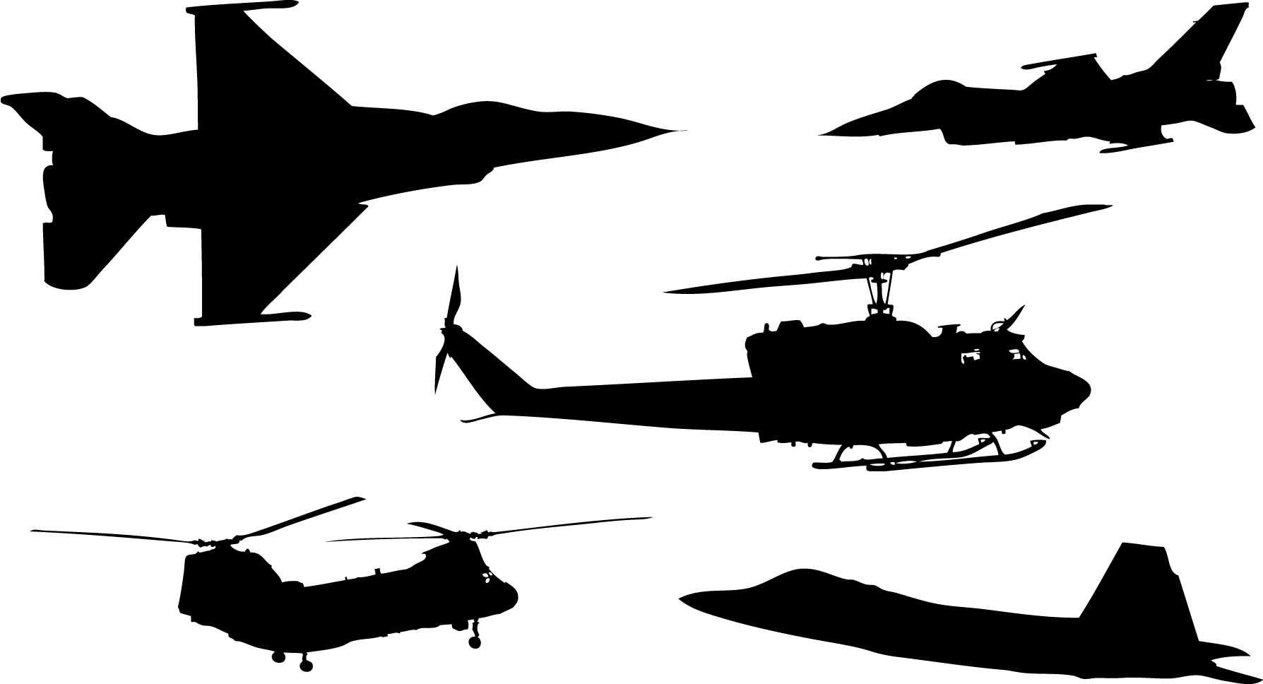 Military Aircraft Silhouette Vector Pack   Web Design and 