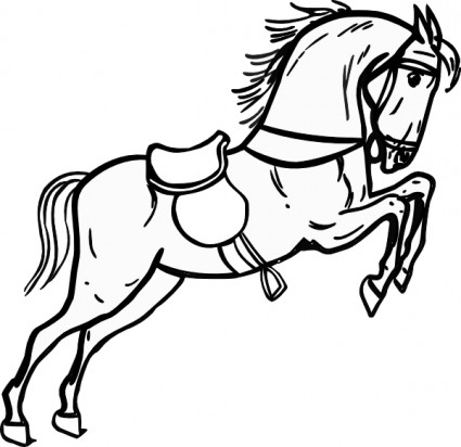 Jumping Horse Outline clip art Vector clip art - Free vector for 