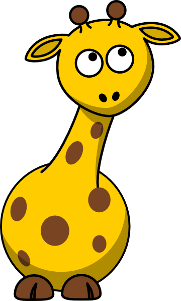 Cartoon Giraffe Looking Up Turned clip art - vector clip art 