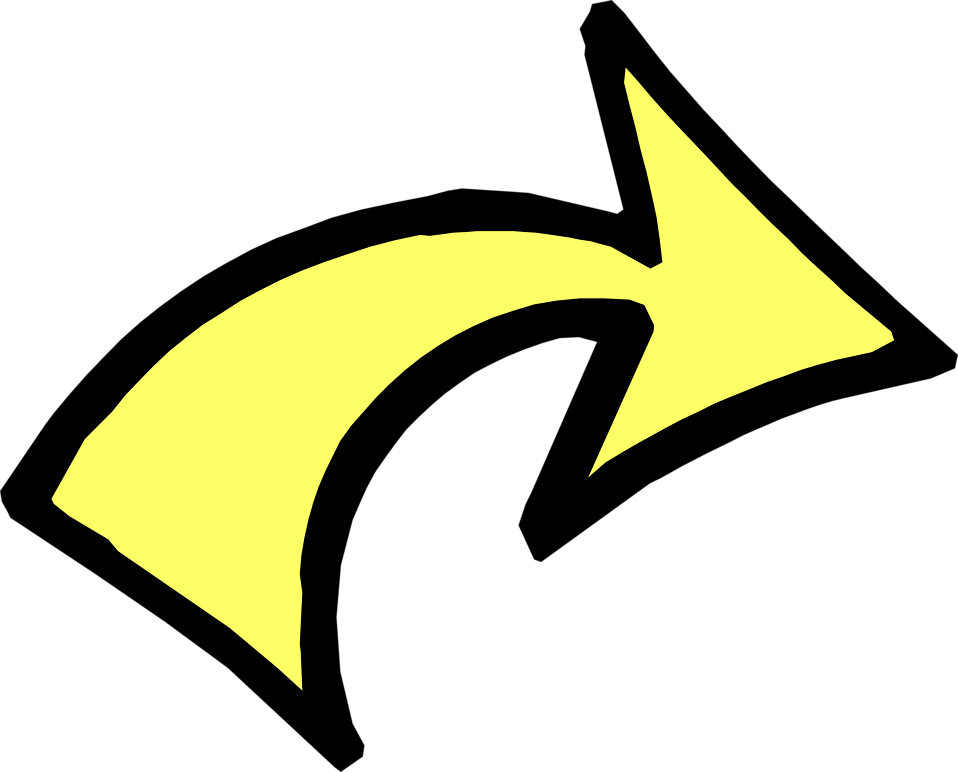 Free Stock Photos | Illustration of a curved right yellow arrow 