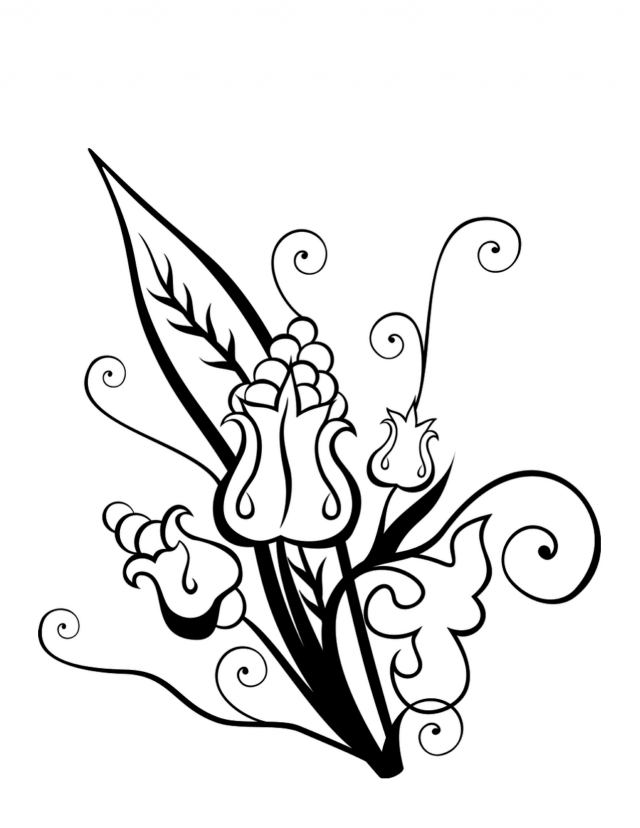Swirly Flower Bouquet Coloring Page Pagesme Id 88257 103487 Flower 