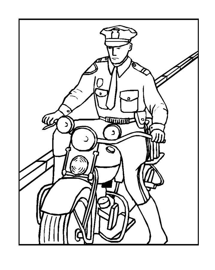 Police Coloring Pages : Pictures Policeman Badge Coloring Page 