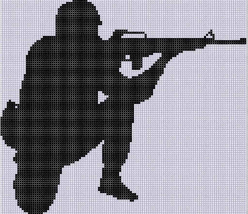 Soldier Silhouette Cross Stitch Pattern by Motherbeedesigns - Craftsy