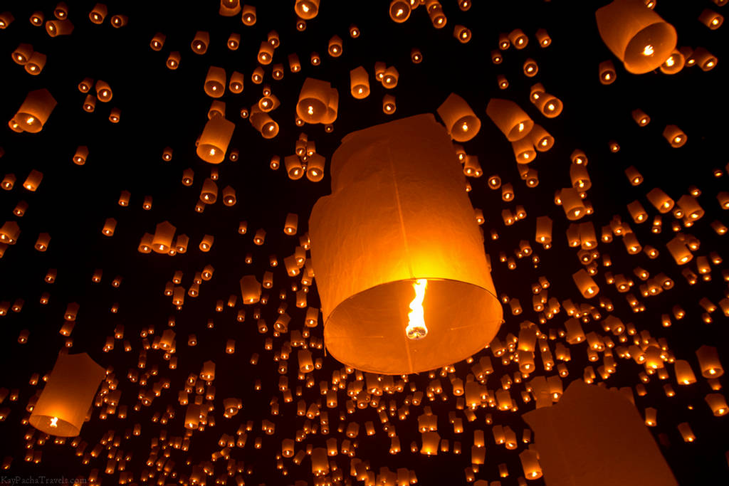 asian sky lanterns