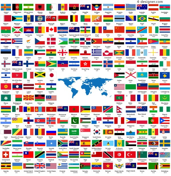 4-Designer | 210 countries around the world to collect flags