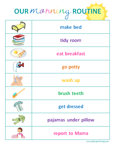 Children S Daily Tasks Chart