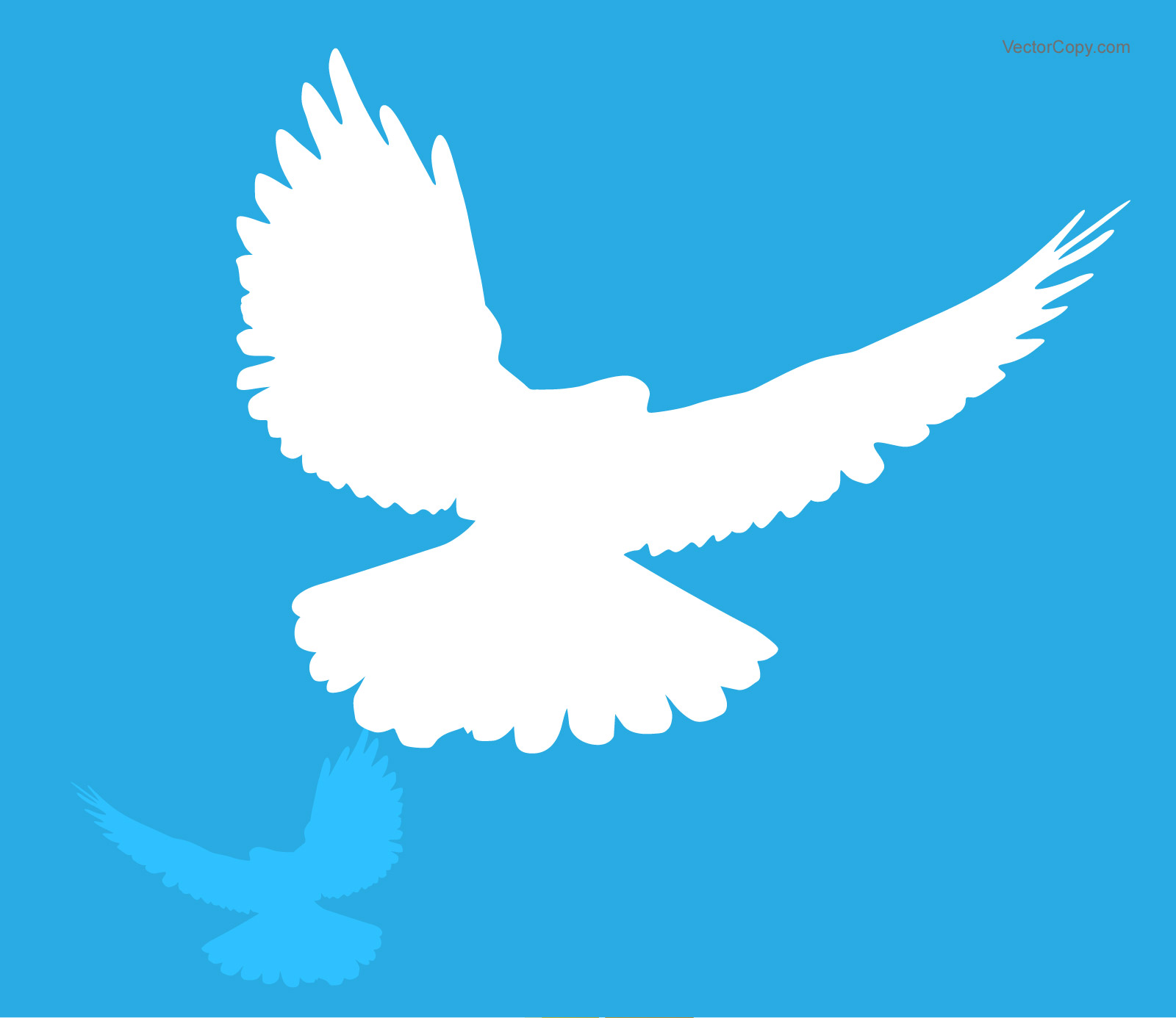 Dove Silhouette With Extended Wings Info 260 Kb Eps 8 White Icon 