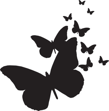 Butterfly Silhouette Set Different Clipart - Free Clip Art Images