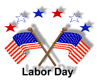 Labor Day Clip Art - USA Flags and Patriotic Stars