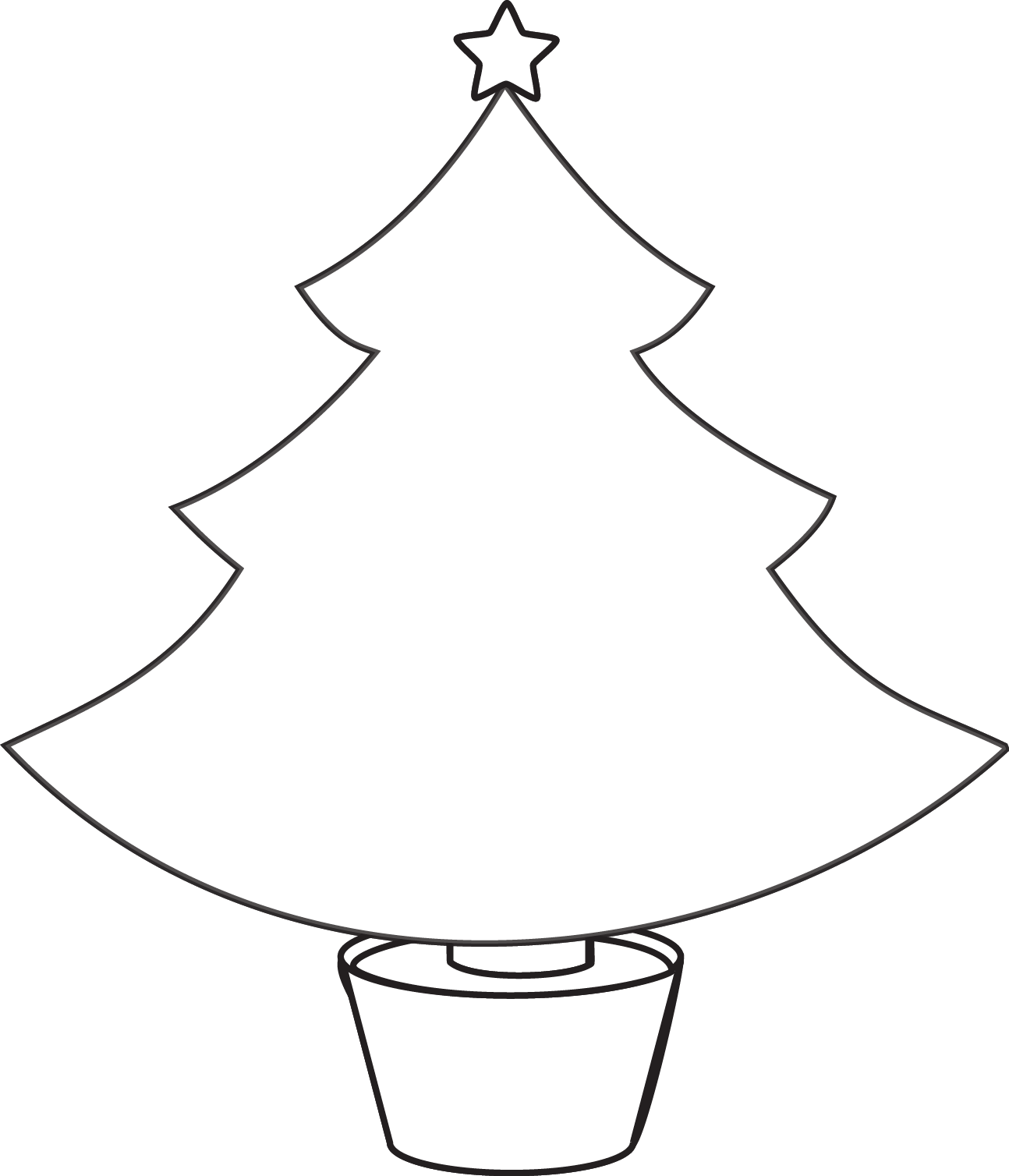 Free Christmas Tree Line Drawing, Download Free Christmas Tree Line