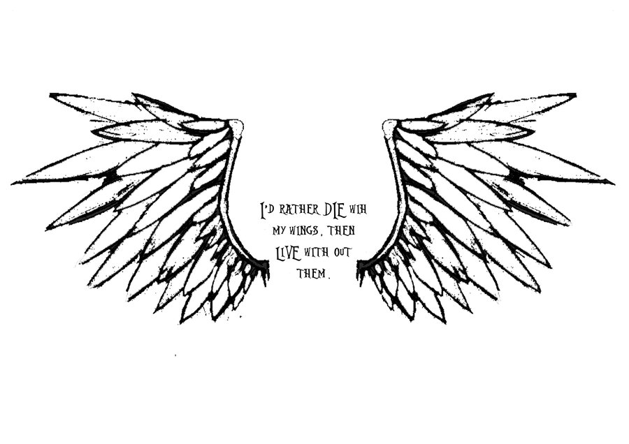 Gallery For  Angel Wing Tattoos With Names