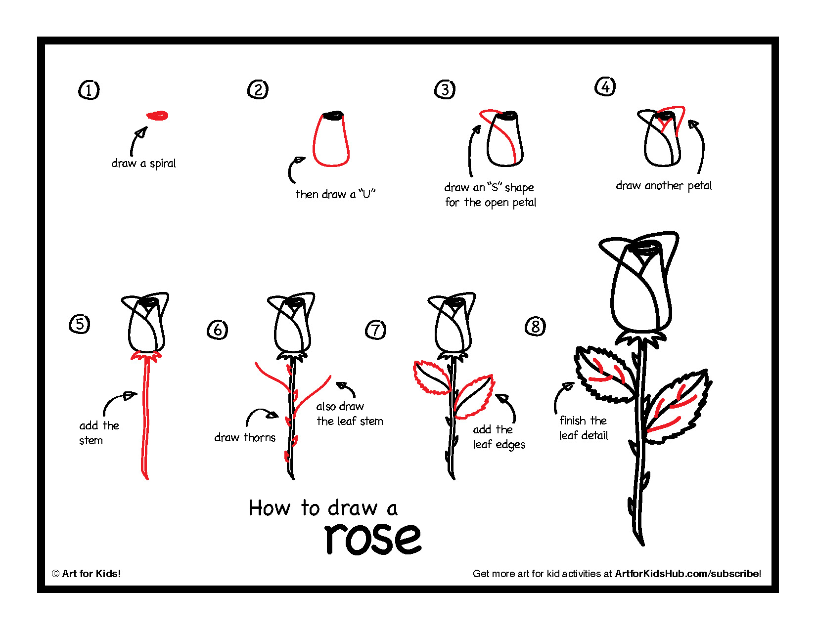 beauty and the beast rose step by step Clip Art Library