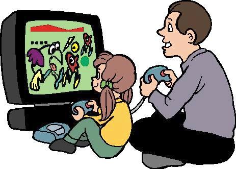 friends playing video games clipart