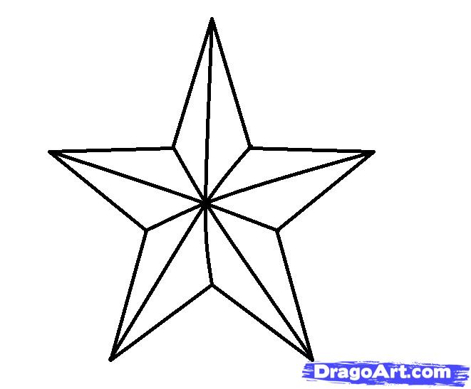 How To Draw A 3D Star, Step by Step, Symbols, Pop Culture, FREE 