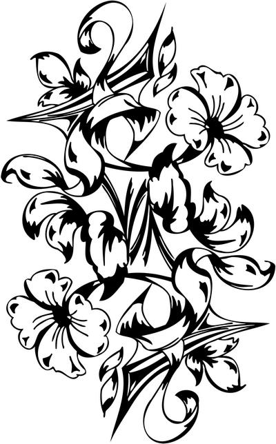 Hawaiian Tribal Flower Tattoos For Women | Coloring Pages