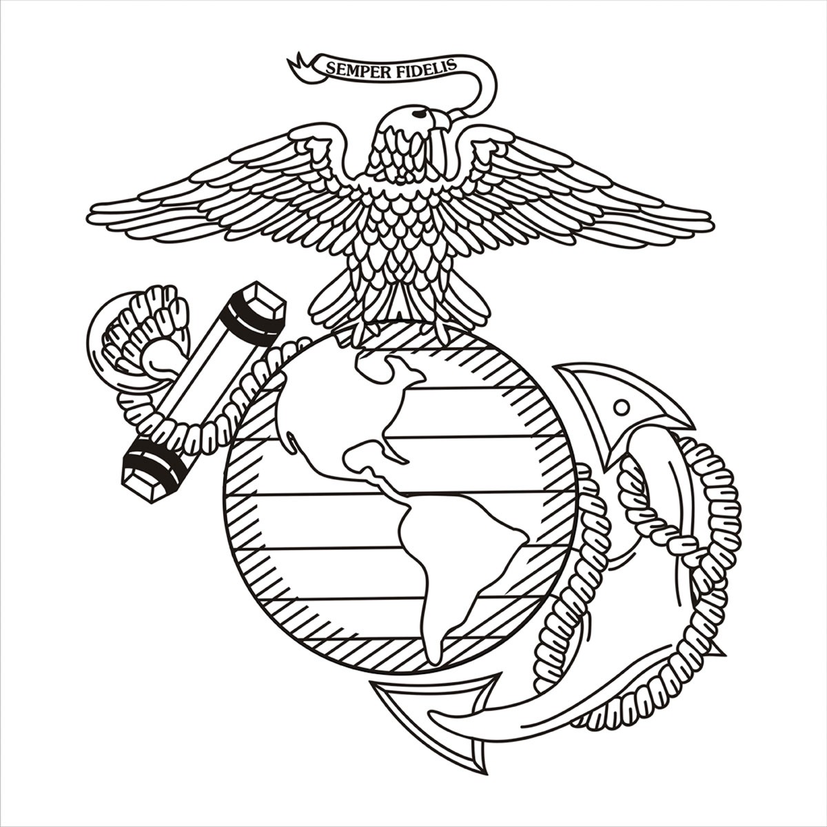 12 Black Right Eagle, Globe, and Anchor Decal | Sgt Grit - Marine 